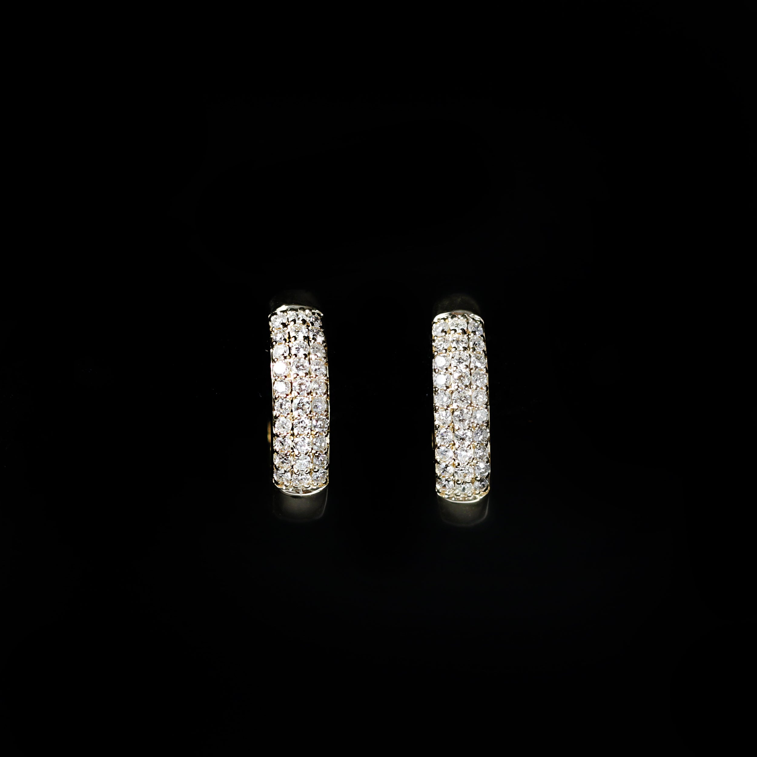 Yellow Gold 0.30 CTW Diamond Huggie Hoop Earrings