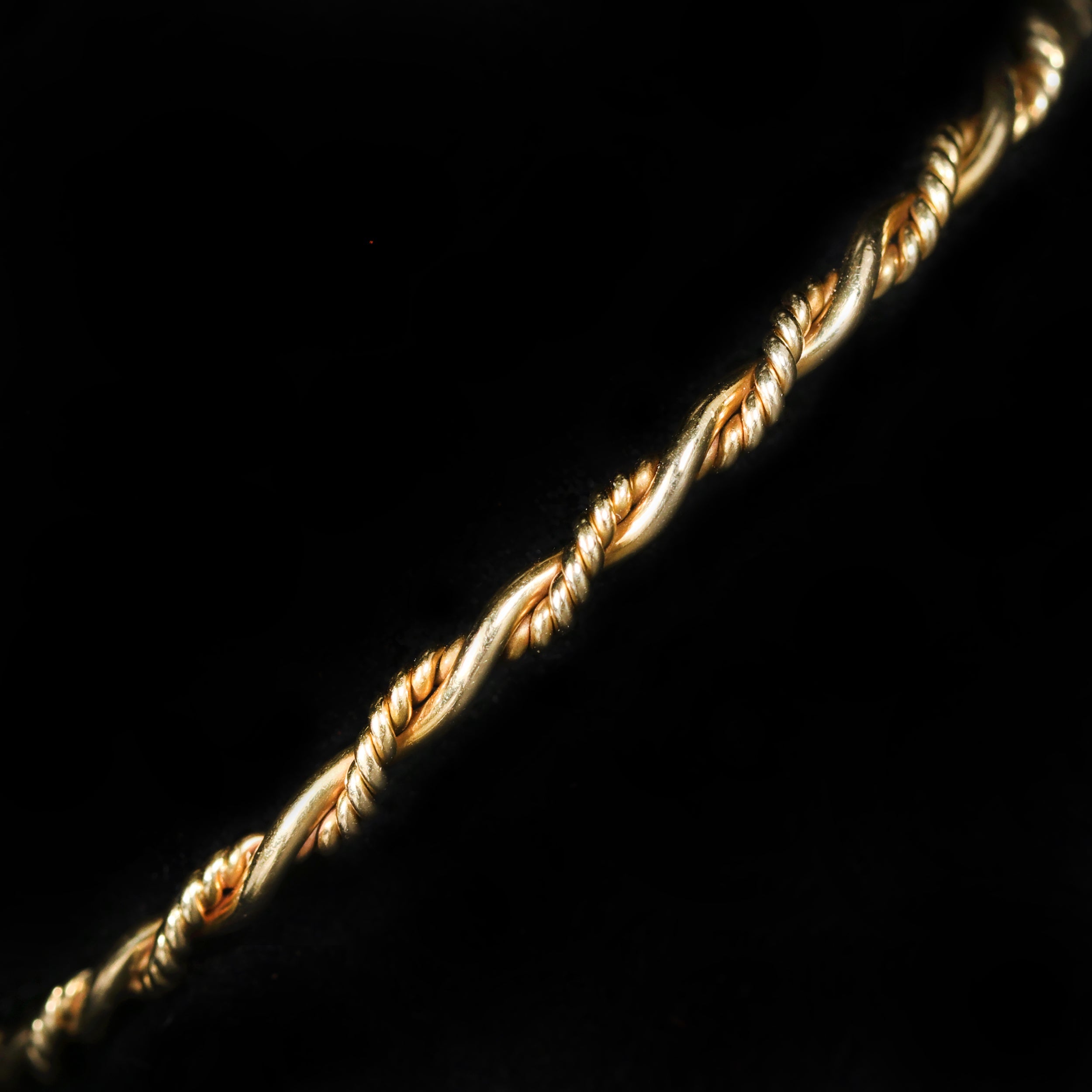Estate 14K Yellow Gold Rope Bangle Bracelet