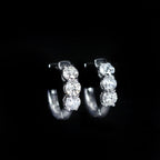 White Gold 0.98 CTW Diamond Huggie Hoop Earrings