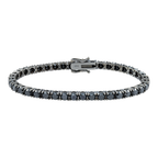 14K Black Gold Black Round Diamond Tennis Bracelet 12.56ct
