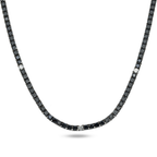 14K Black Gold Black & White Round Diamond Tennis Chain 15.03ct