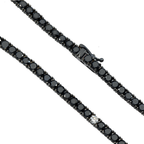 14K Black Gold Black & White Round Diamond Tennis Chain 15.03ct