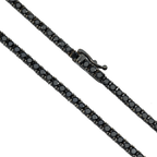 14K Black Gold Black Round Diamond Tennis Chain 9.65ct