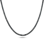 14K Black Gold Black Round Diamond Tennis Chain 17.34ct