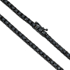 14K Black Gold Black Round Diamond Tennis Chain 17.34ct