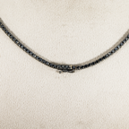 14K Black Gold Black Round Diamond Tennis Chain 9.65ct