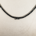 14K Black Gold Black Round Diamond Tennis Chain 17.34ct
