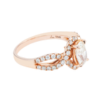 14K Rose Gold 1.02ct Oval Cut Diamond Engagement Ring 1.52ctw