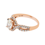 14K Rose Gold 1.02ct Oval Cut Diamond Engagement Ring 1.52ctw