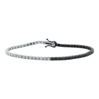 14K White & Black Gold White & Black Round Diamond Tennis Bracelet 2.90ct