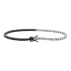 14K White & Black Gold White & Black Round Diamond Tennis Bracelet 2.90ct