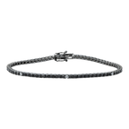 14K Black Gold White & Black Round Diamond Tennis Bracelet 2.62ct