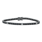 14K Black Gold White & Black Round Diamond Tennis Bracelet 8.64ct
