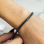 14K Black Gold Black Round Diamond Tennis Bracelet 12.56ct