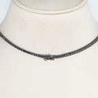 14K Black Gold Black Round Diamond Tennis Chain 9.65ct