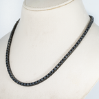 14K Black Gold Black Round Diamond Tennis Chain 35.29ct