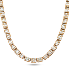 14K Rose Gold Round & Baguette Cut Diamond Chain 20.08ct