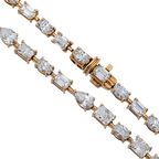 14K Rose Gold Multi Cut Diamond Satellite Necklace 28.19ct