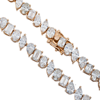 Rose Gold Multi Cut Diamond Necklace