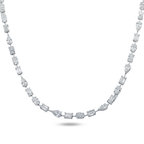 White Gold Multi Cut Diamond Satellite Necklace