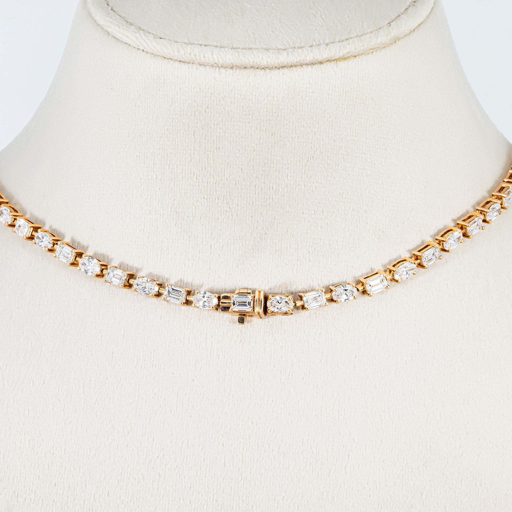 14K Rose Gold Multi Cut Diamond Satellite Necklace 28.19ct