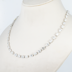 White Gold Multi Cut Diamond Satellite Necklace
