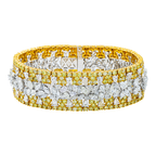 14K Two Tone Multi Cut Canary Yellow & White Diamond Bracelet 38.83ct