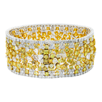 14K Two Tone Multi Fancy Color & White Diamond Bracelet 58.56ct