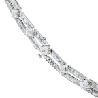 White Gold Asscher & Emerald Diamond Drop Necklace