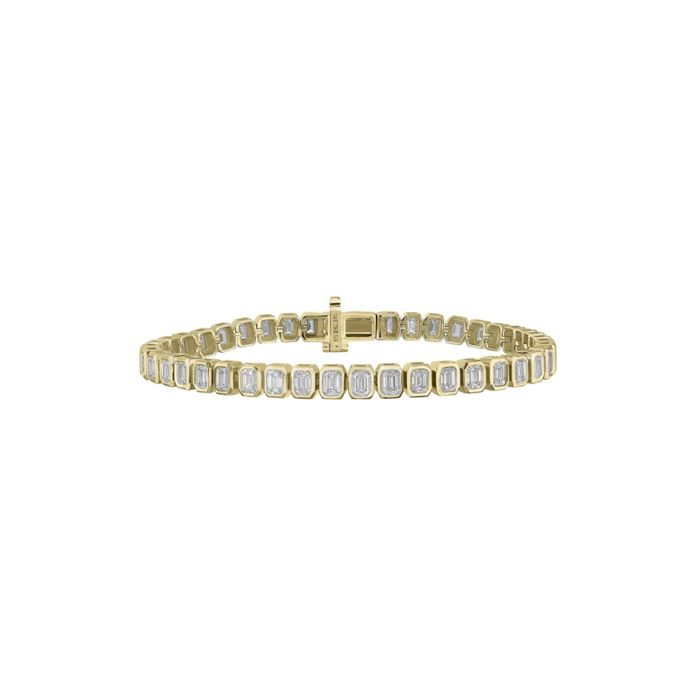 Emerald Cut Bezel Tennis Bracelet