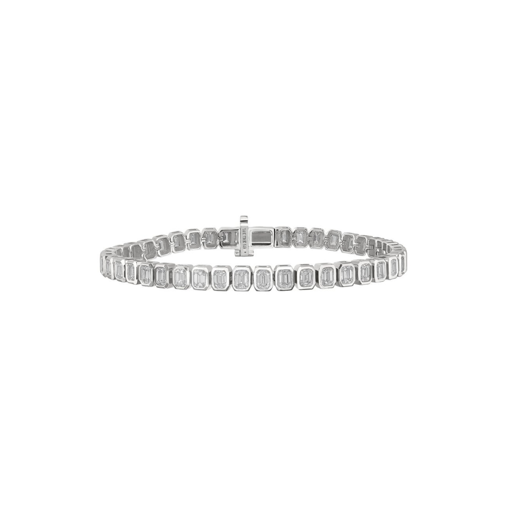 Emerald Cut Bezel Tennis Bracelet