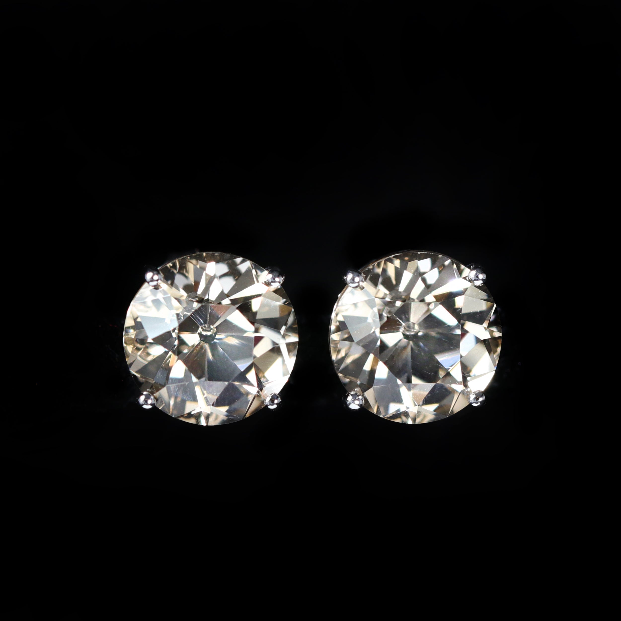 White Gold 5.77 CTW Smoky Quartz Stud Earrings