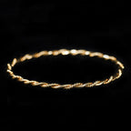 Estate Yellow Gold Rope Bangle Bracelet