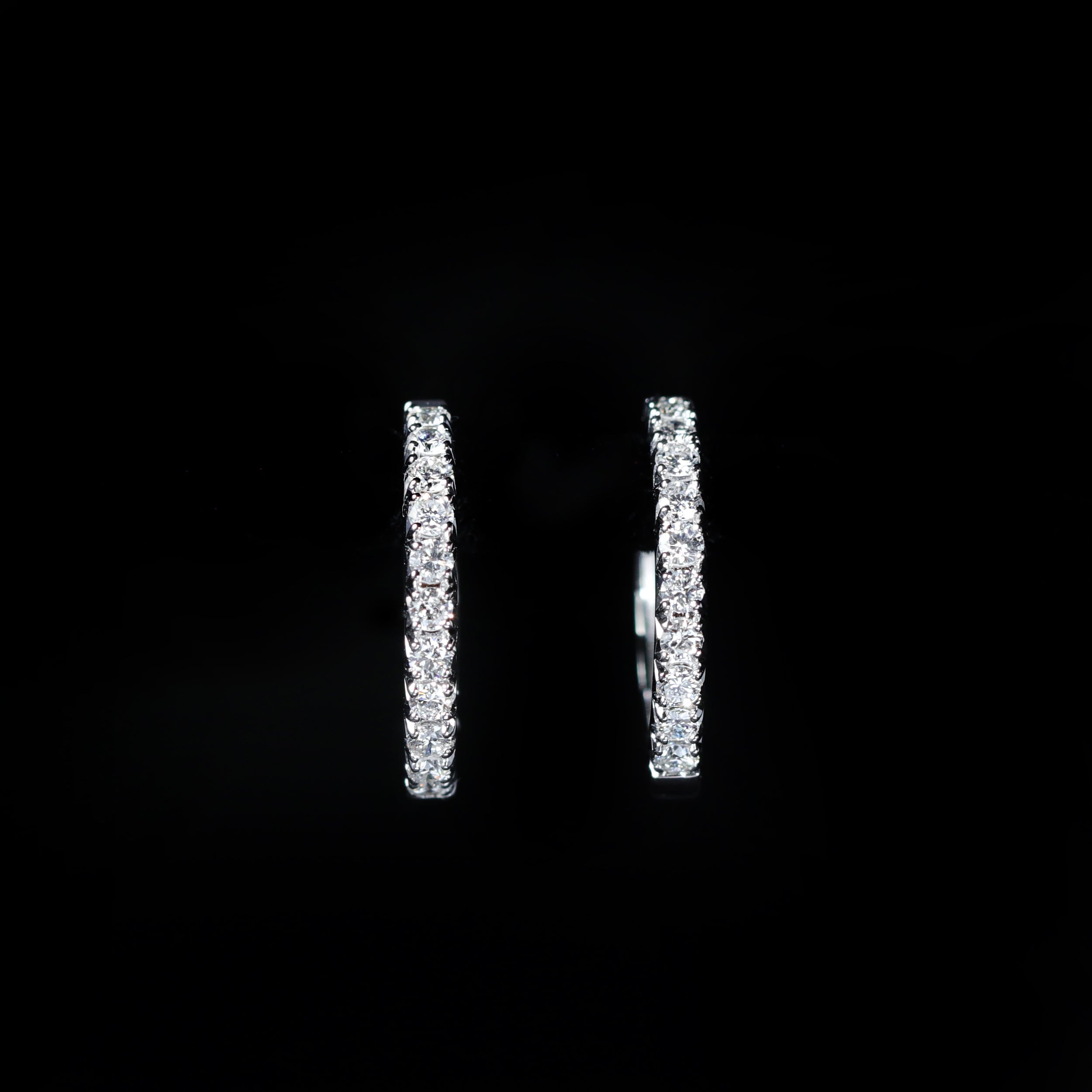 White Gold 0.54 CTW Diamond Hoop Earrings