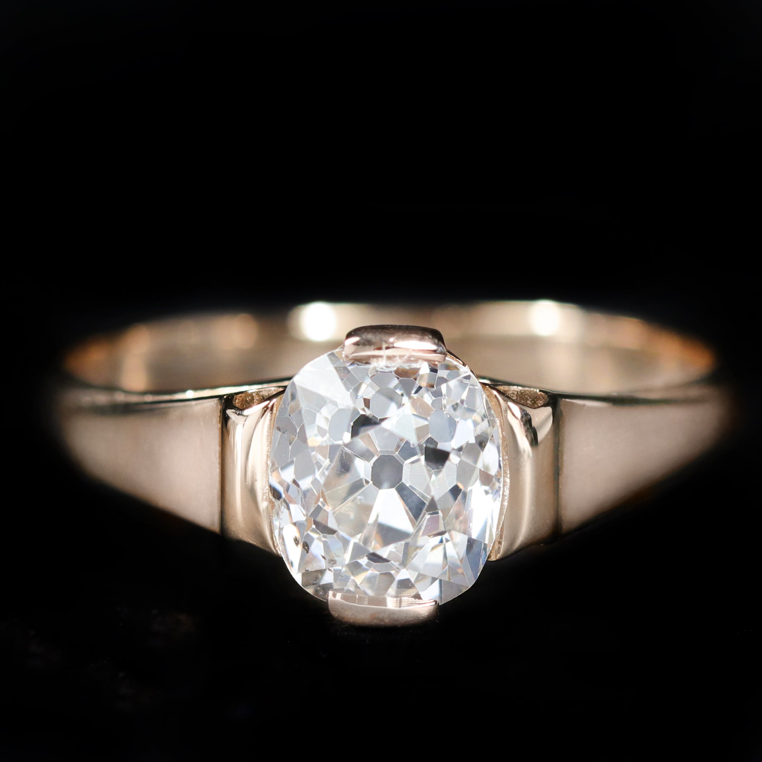 Victorian 1.61 Carat Old Mine Cut Diamond Engagement Ring