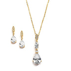Alexa Gold plated Diamond Pendant Set