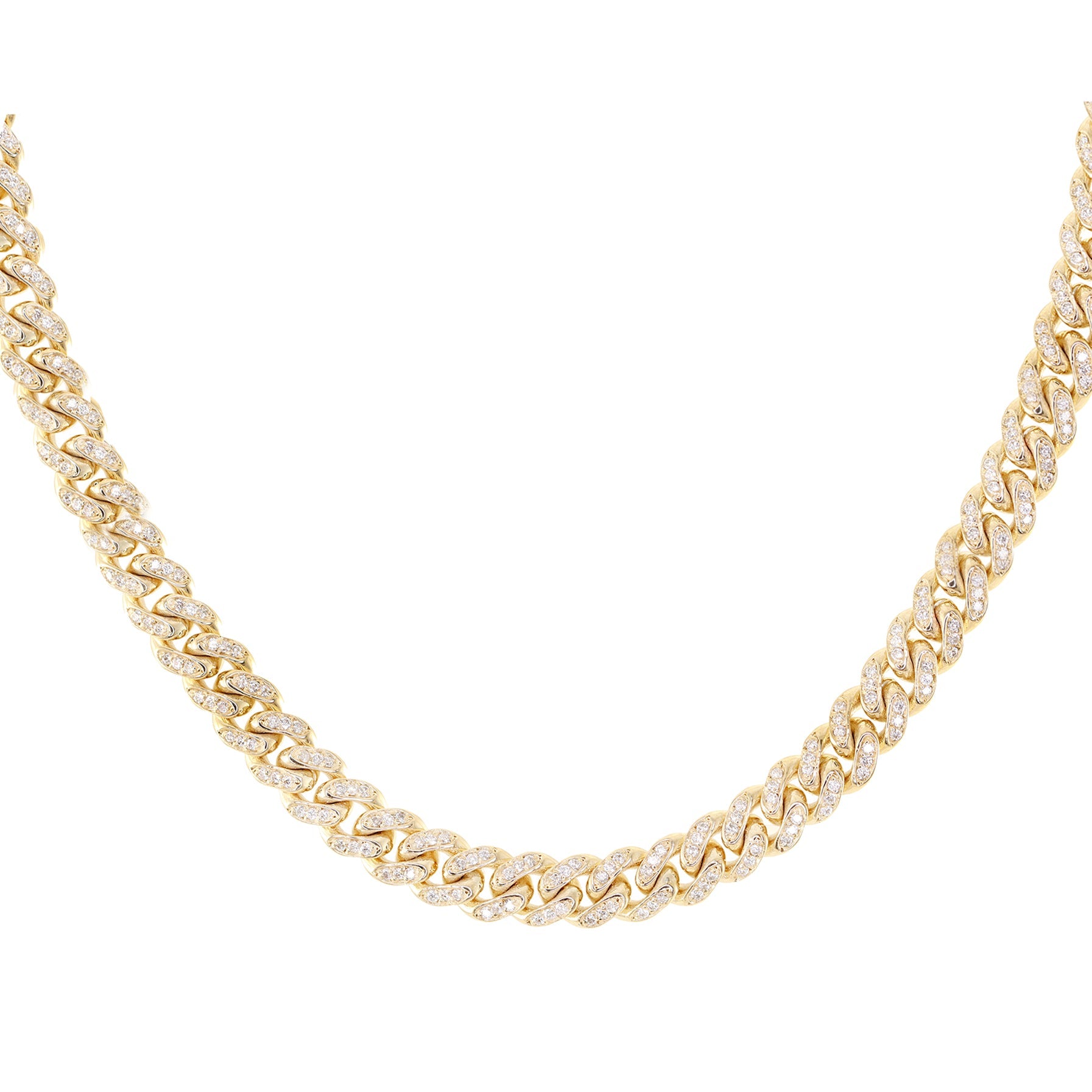 Gold and diamond baby cuban chain link necklace