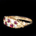 Victorian 0.75 CTW Ruby and Old Mine Cut Diamond Ring
