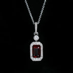 White Gold 0.60 Carat Garnet and Diamond Necklace