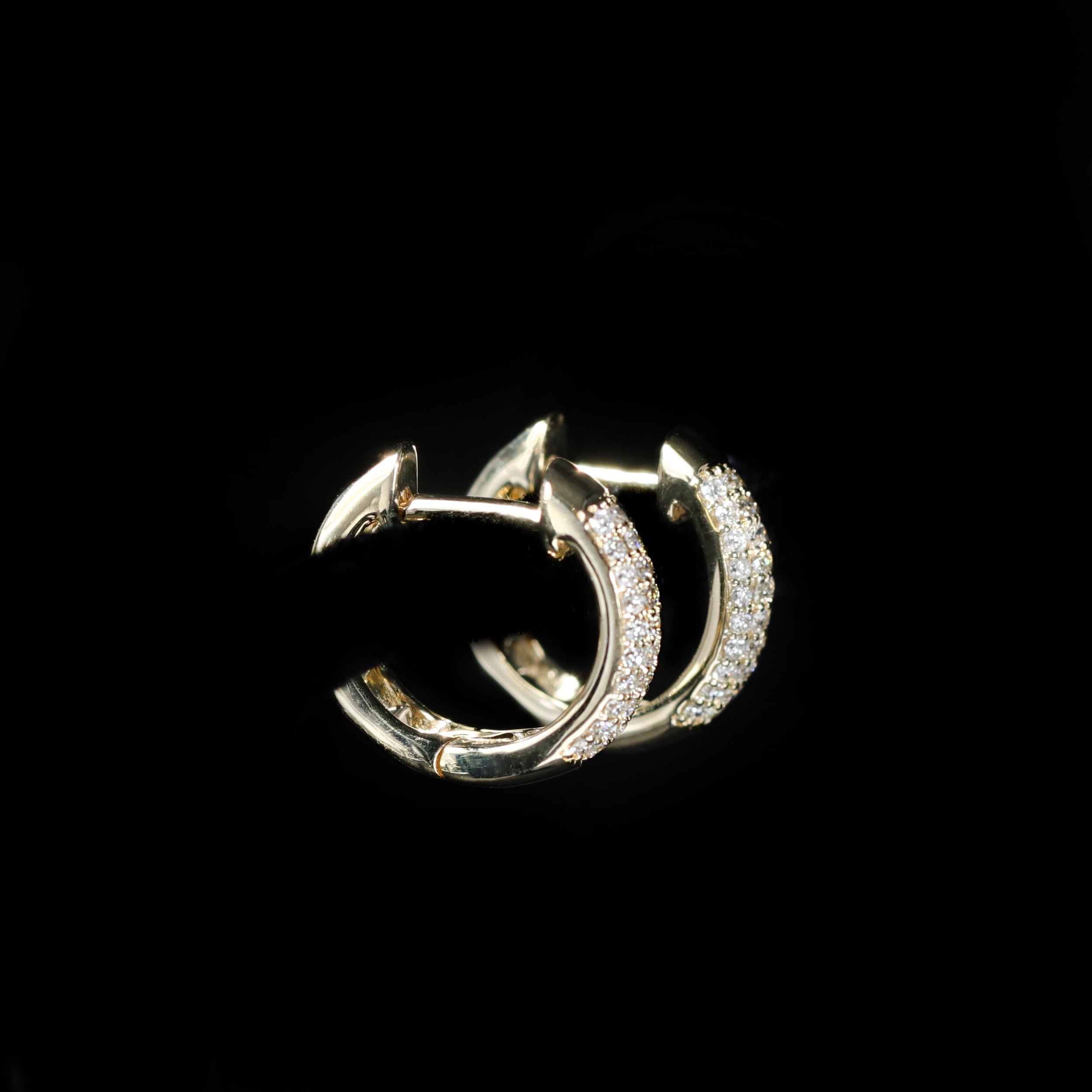 Yellow Gold 0.30 CTW Diamond Huggie Hoop Earrings