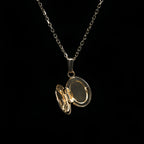 Yellow Gold Mini Oval Diamond Locket