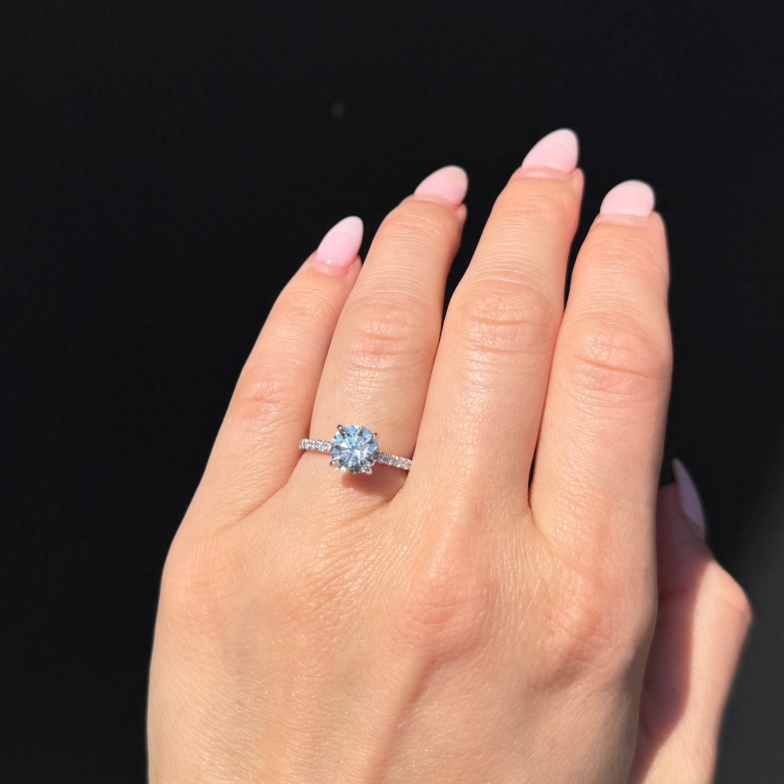 1.70 Carat Round Brilliant Cut Diamond Engagement Ring