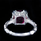 White Gold 4.18 Carat Rhodolite Garnet and Diamond Ring