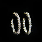 Yellow Gold 1.80 CTW Diamond Hoop Earrings