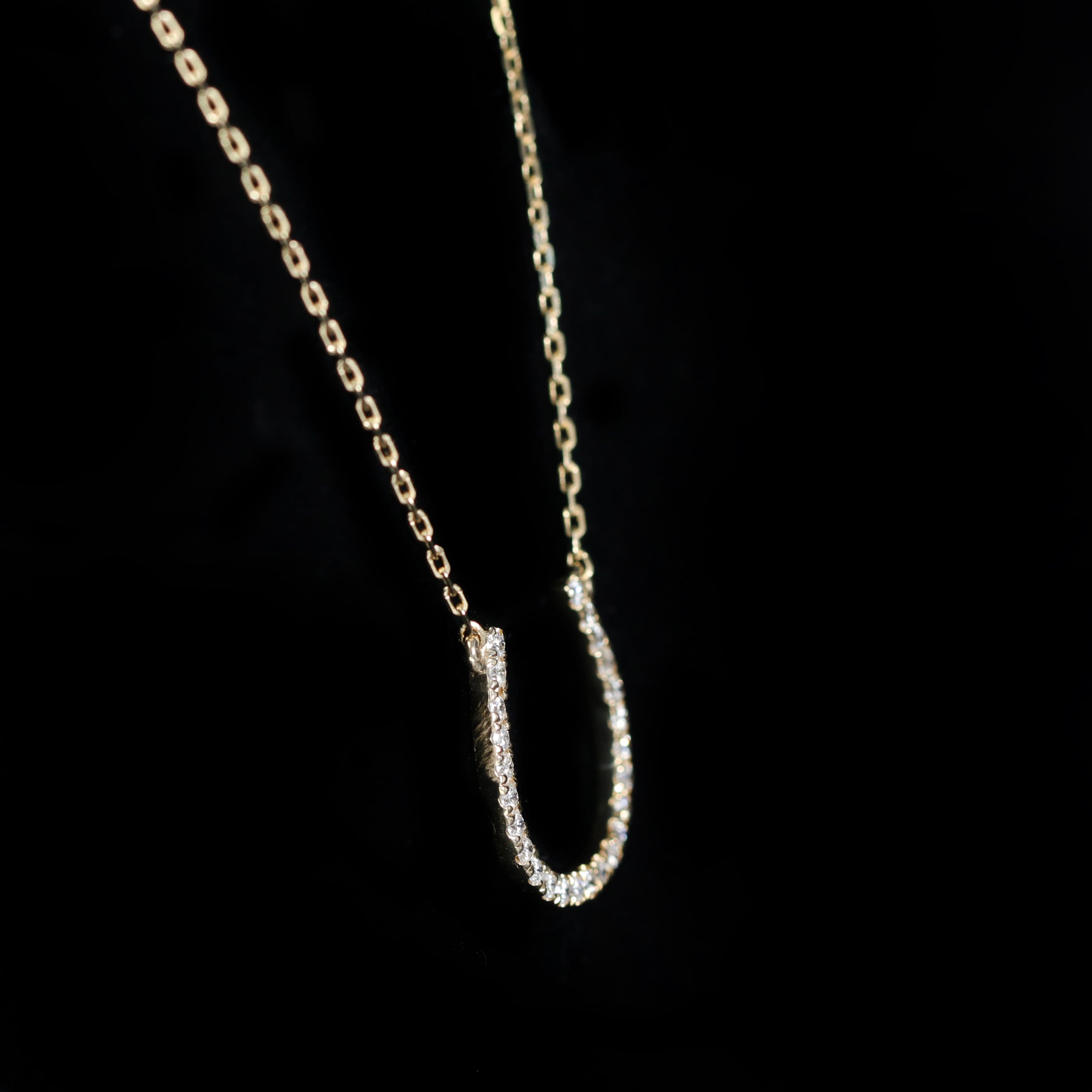 Yellow Gold 0.23 CTW Diamond Horseshoe Necklace