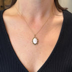 Estate Yellow Gold Cameo and Pearl Pendant