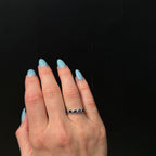 White Gold 1.50 CTW Oval Sapphire Band