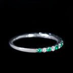 White Gold 0.18 CTW Emerald and Diamond Band