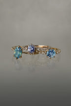 Golden Opalescent Blue Sapphire Ilona Ring