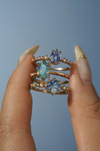 Parti Sky Blue Starbrite Sapphire Nereid Ring